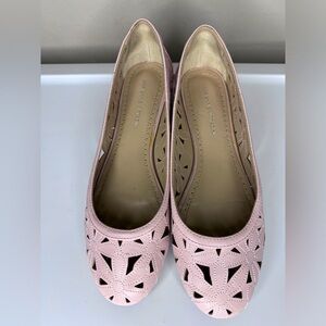 Blush/pink floral cutout flats